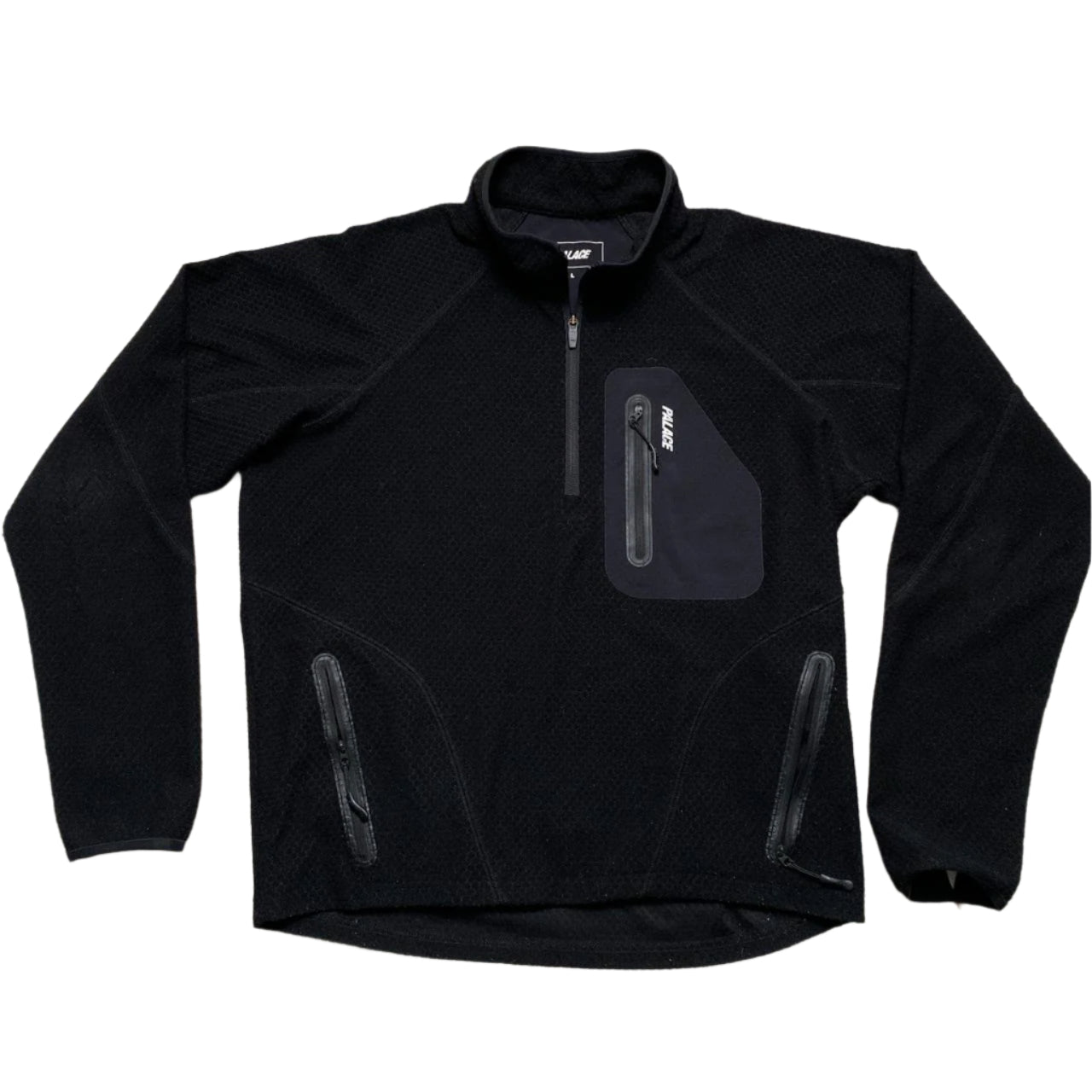Palace Run It Black and White Thermal Quarter Zip Jumper (L)