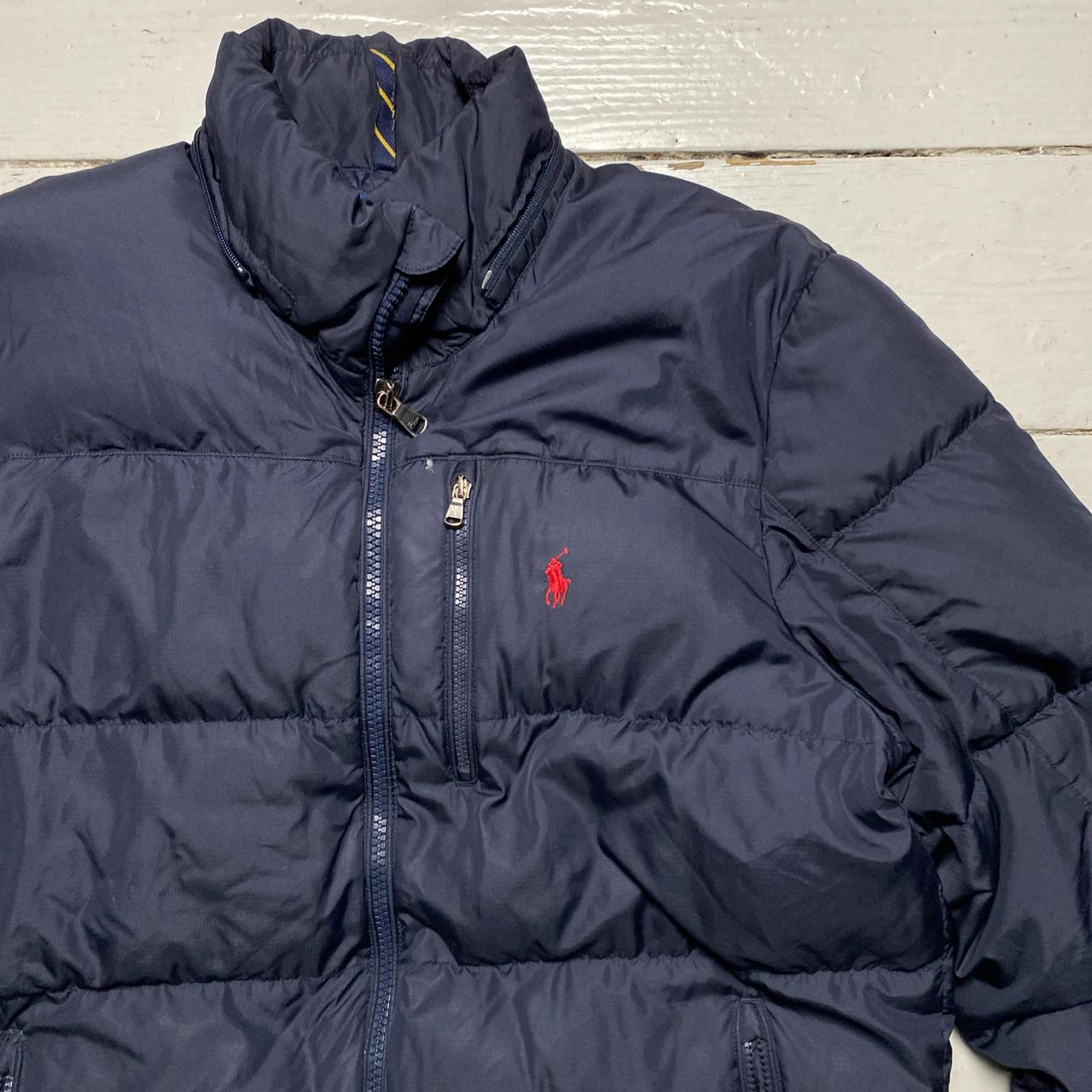 Ralph Lauren Polo Navy and Red Pony Puffer Coat (L)