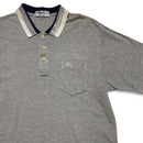 Burberry Vintage Burberrys Grey and White Polo Shirt (L)