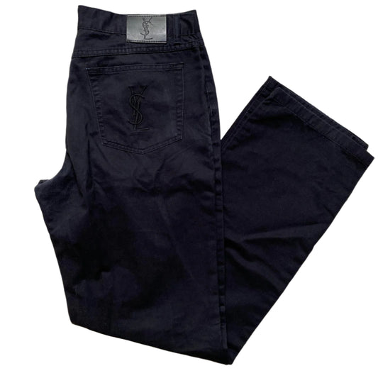 YSL Yves Saint Laurent Black Jean Trousers (36W)