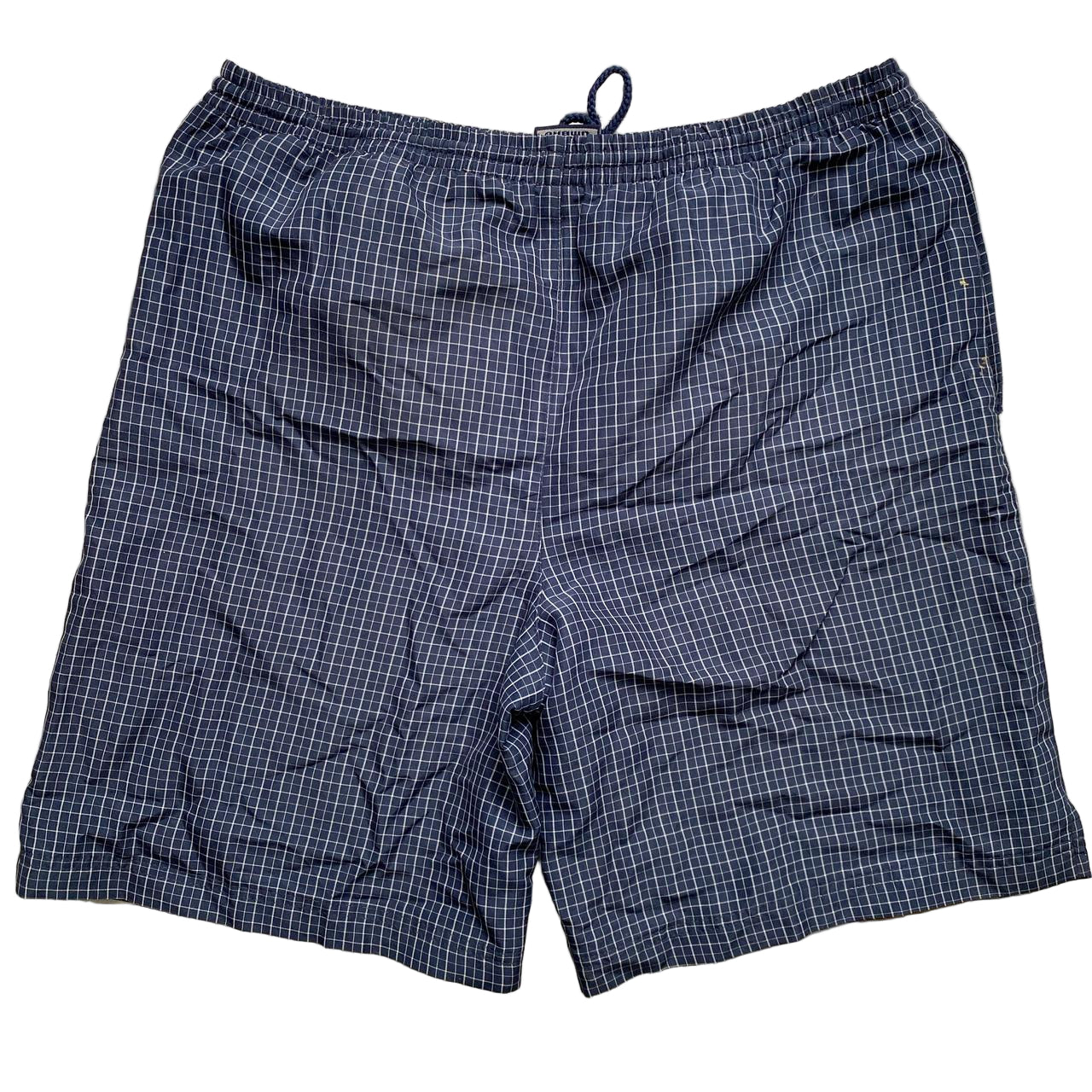 Umbro Vintage Checked Navy and White Shell Trackpant Shorts (M)