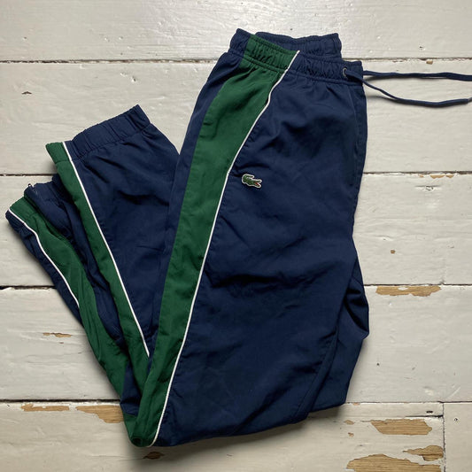 Lacoste Navy Green and White Trackpant Shell Bottoms