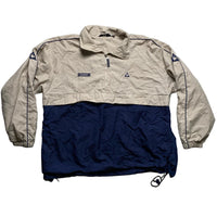Le Coq Sportif Cream Beige and Navy Quarter Zip Shell Tracksuit Jacket (S)