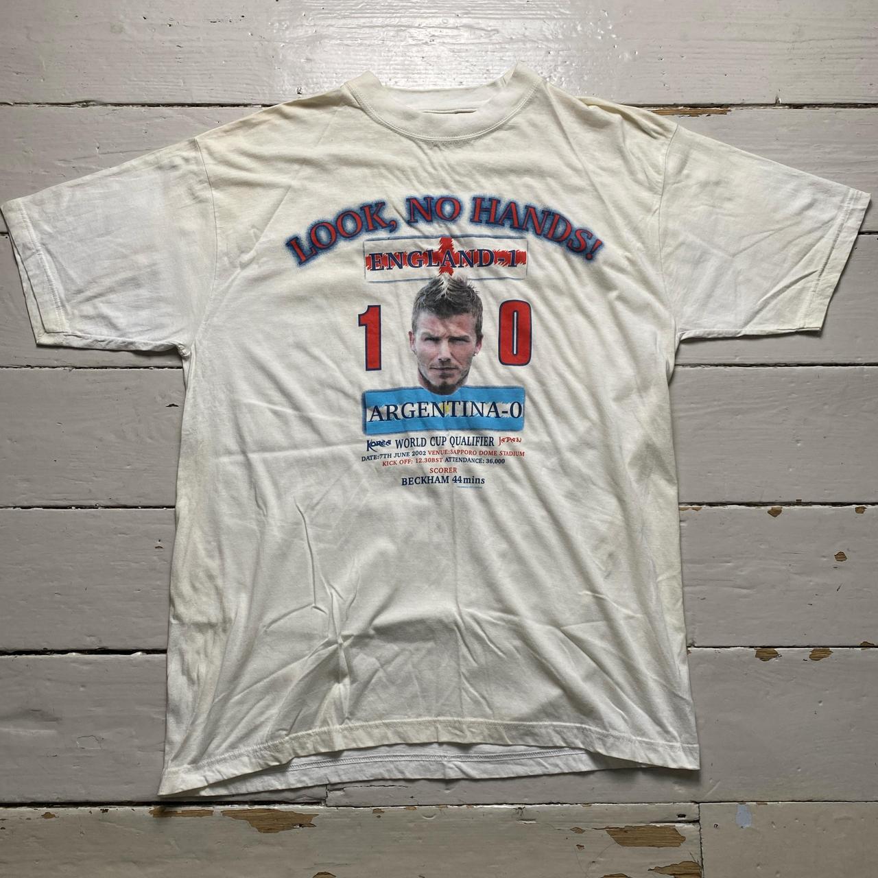 David Beckham Vintage 2002 Look No Hands T Shirt