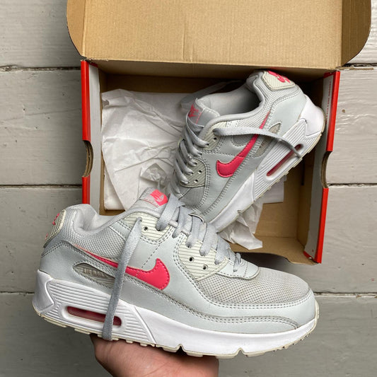 Nike Air Max 90 Silver White and Pink