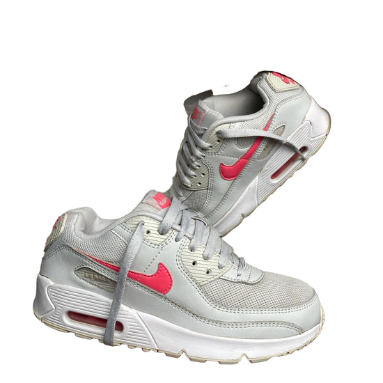 Nike Air Max 90 Silver White and Pink (UK 4)