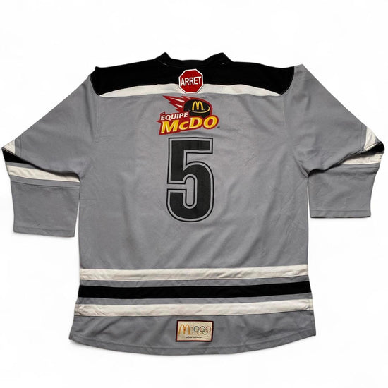 Canada McDonalds Grey Black and White Vintage y2k Hockey Jersey (L)