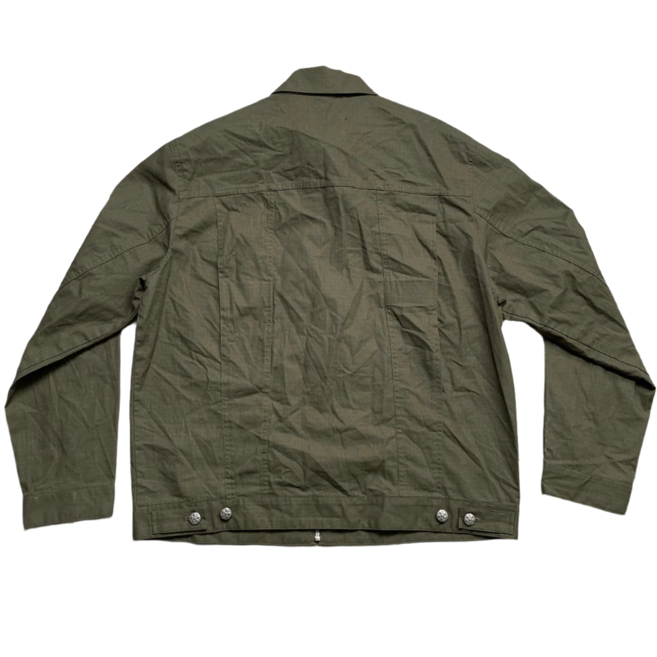Vandy The Pink Khaki Green and Pink Shacket Shirt Jacket (L)