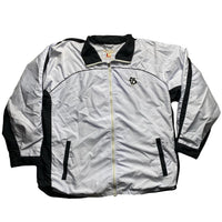 Fubu Vintage White Shell Tracksuit Windbreaker Jacket White and Black (L)