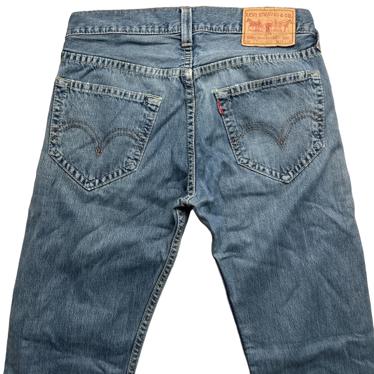 Levis 907 Vintage Flared Baggy Distressed Jeans (34W)