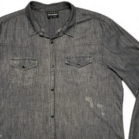 The Kooples Grey Long Sleeve Distressed Shirt
