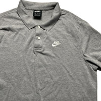 Nike Grey and White Polo Shirt (XL)