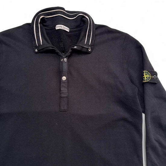 Stone Island Black Quarter Zip and Button Jumper (L)