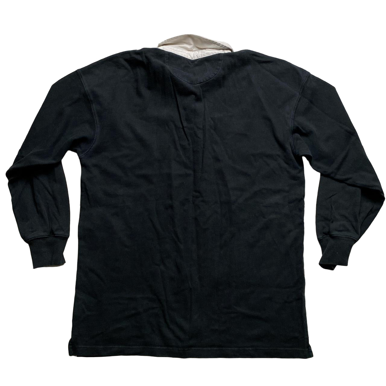 New Zealand All Blacks Canterbury Vintage Long Sleeve Rugby Polo Shirt (L)