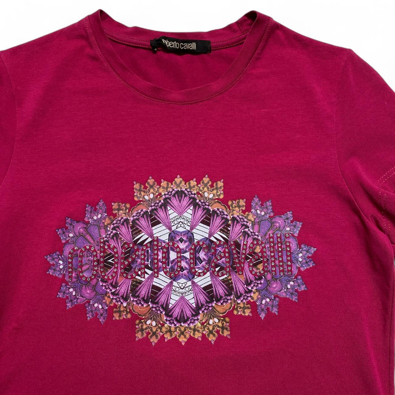 Roberto Cavalli Floral Womens Pink T Shirt (M)