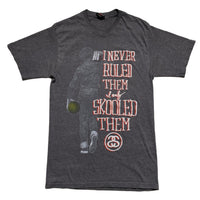 Stussy Grey Vintage Grey T Shirt I Never Ruled Them only Skooled Them (M)