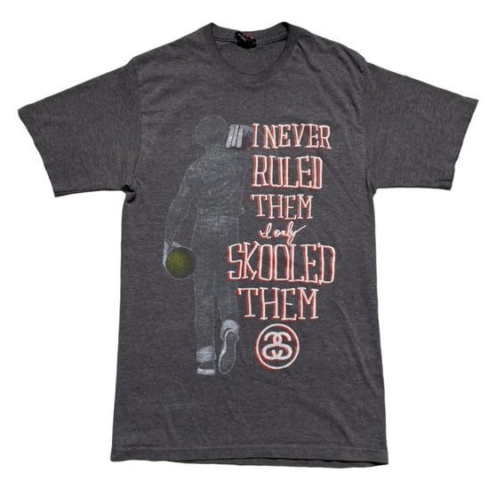 Stussy Grey Vintage Grey T Shirt I Never Ruled Them only Skooled Them (M)