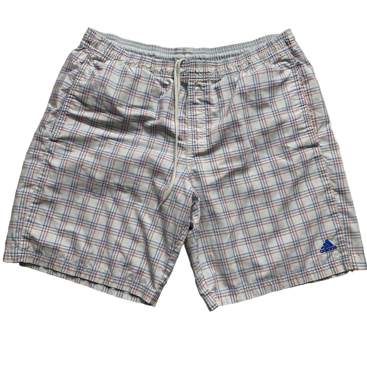 Adidas Vintage White Red and Blue Shell Trackpant Shorts (L)