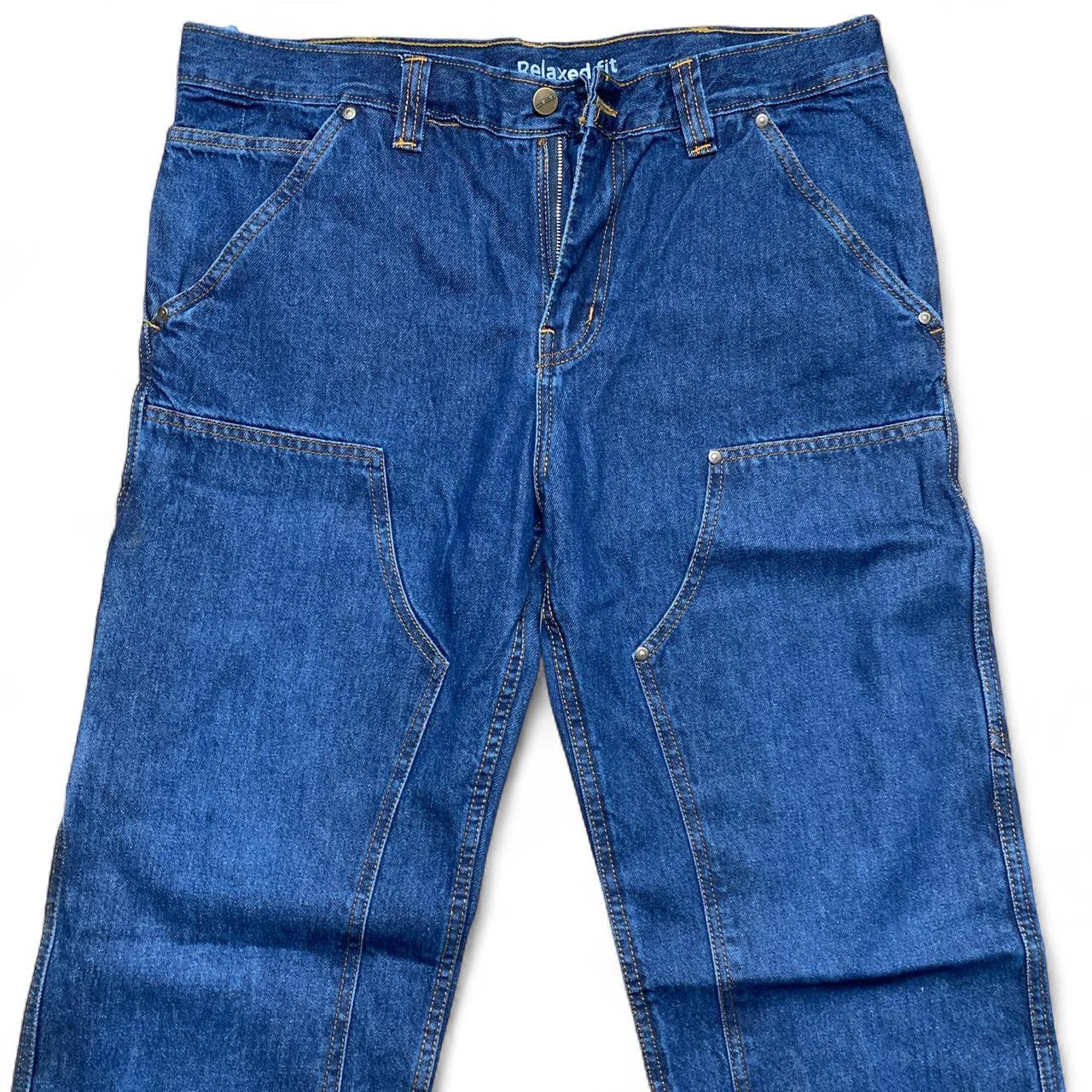 Carhartt Double Knee Carpenter Cargo Jeans Navy Blue (34W)