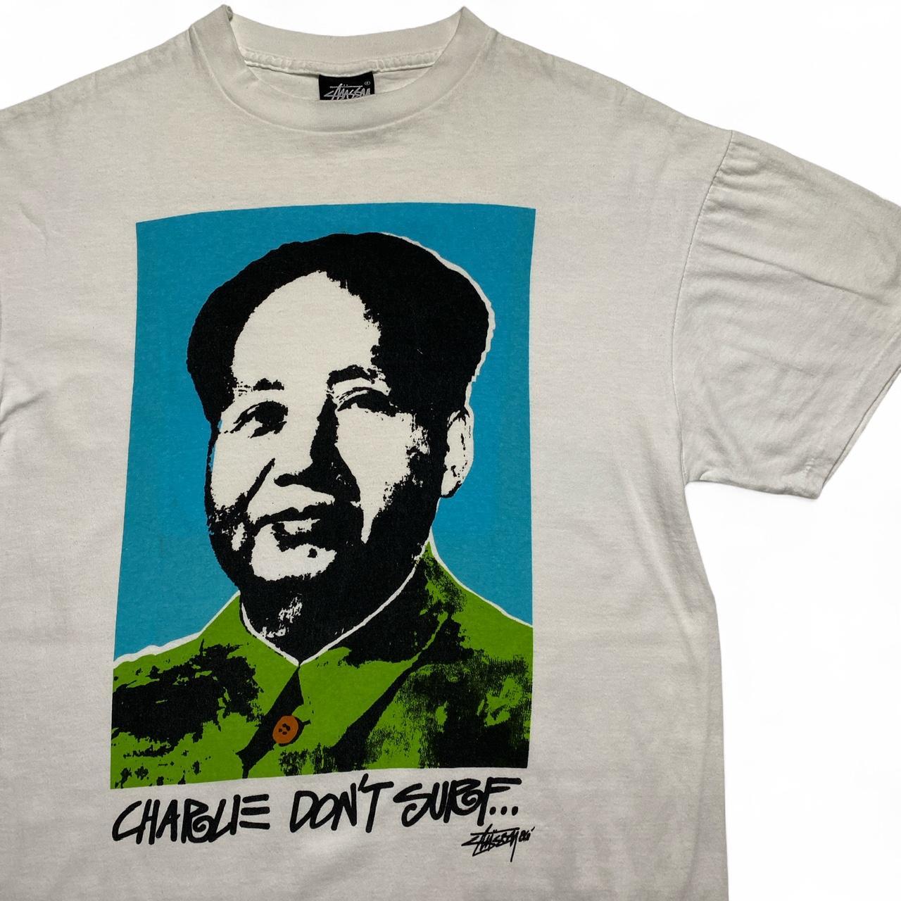 Stussy Charlie Dont Surf Vintage 90’s Single Stitch T Shirt White