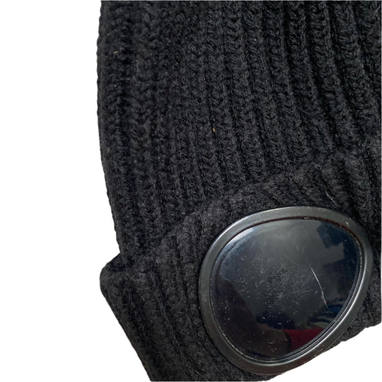 CP Company Black Goggle Beanie Hat