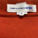 CDG Comme Des Garcons Shirt Orange and Grey Music Letters Polo Shirt (XL)