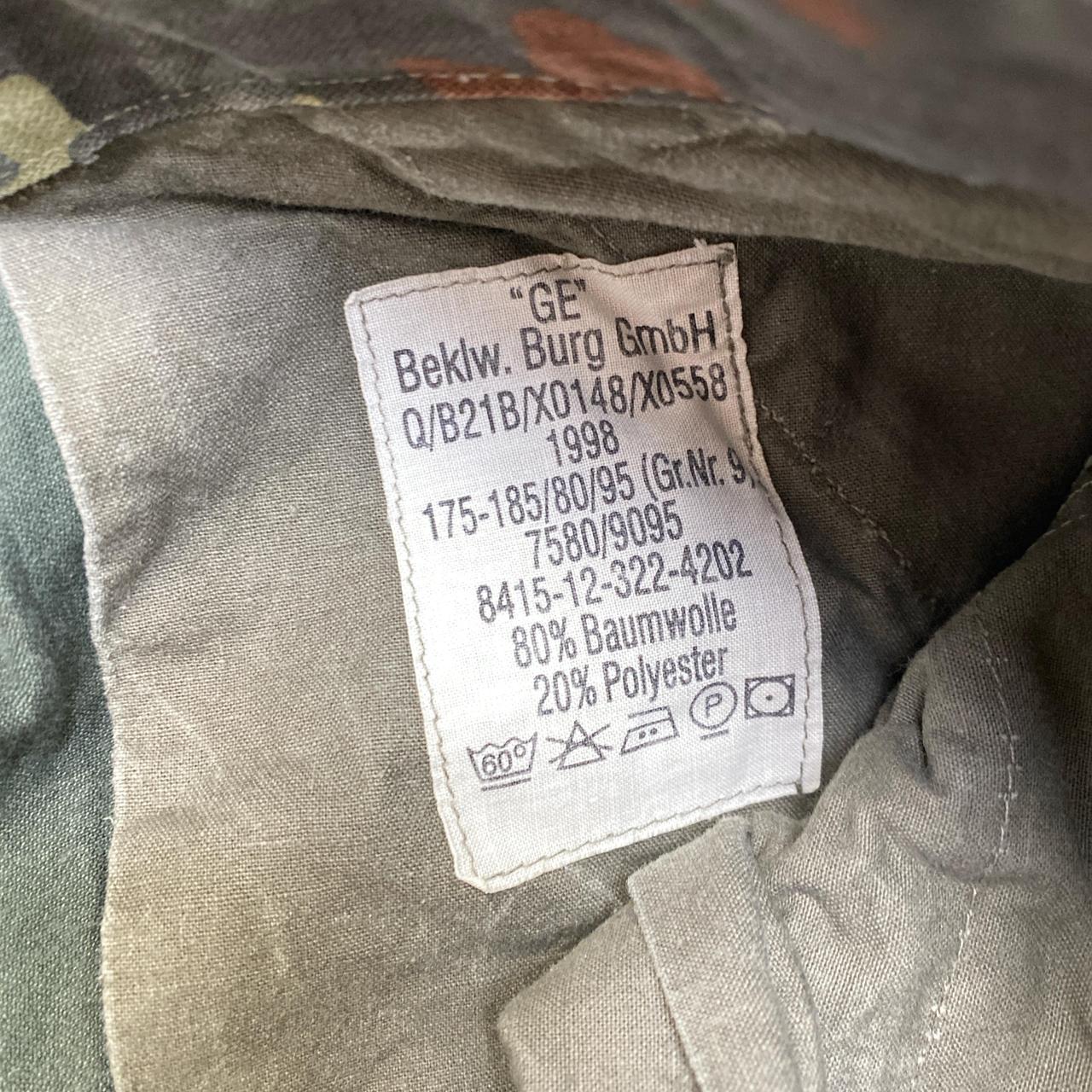 Vintage 1998 German GE Beklw Burg Military Camouflage Cargo Trousers Brown and Green (W 36)