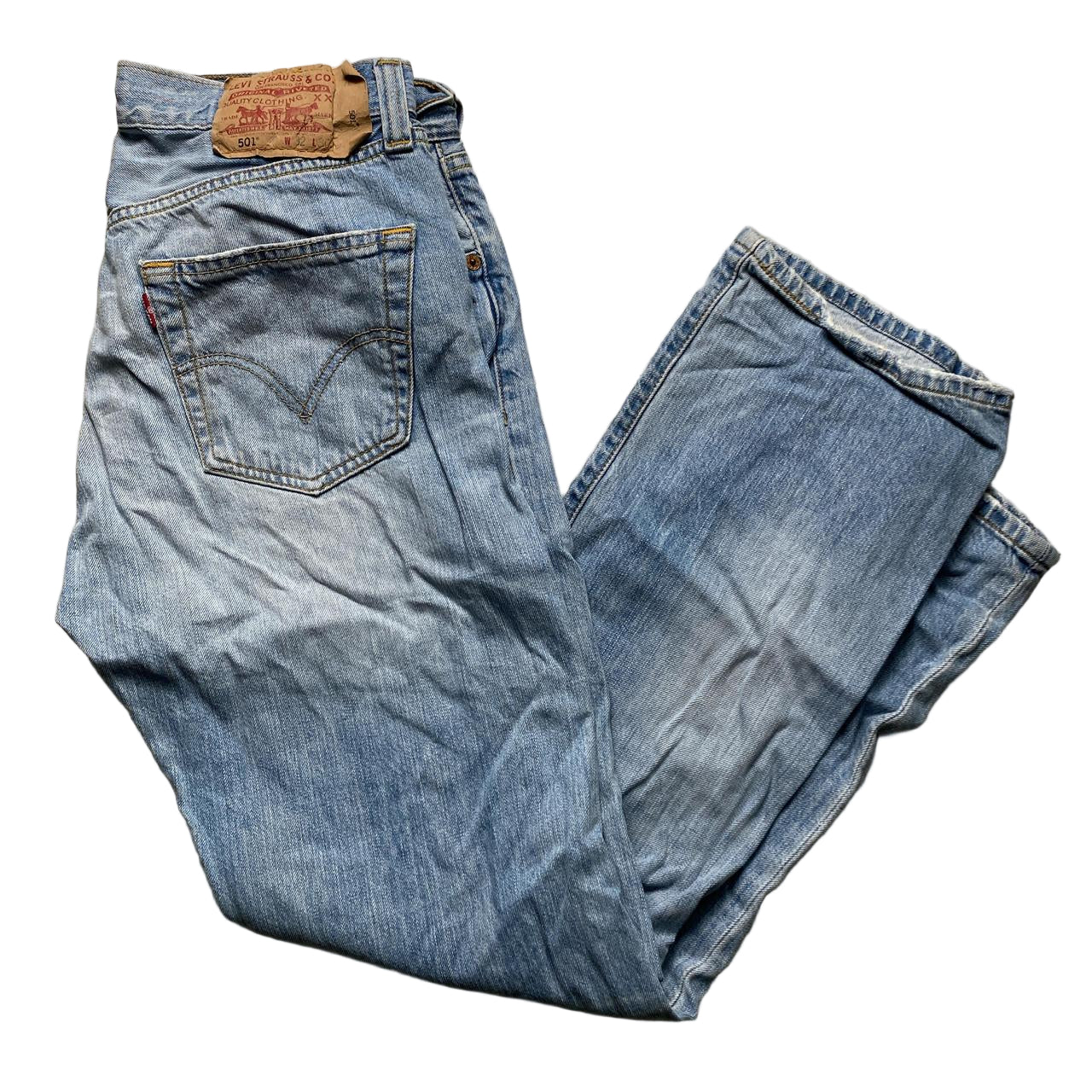 Levis Vintage 501 Baggy Light Blue Stonewash Jeans (32W)