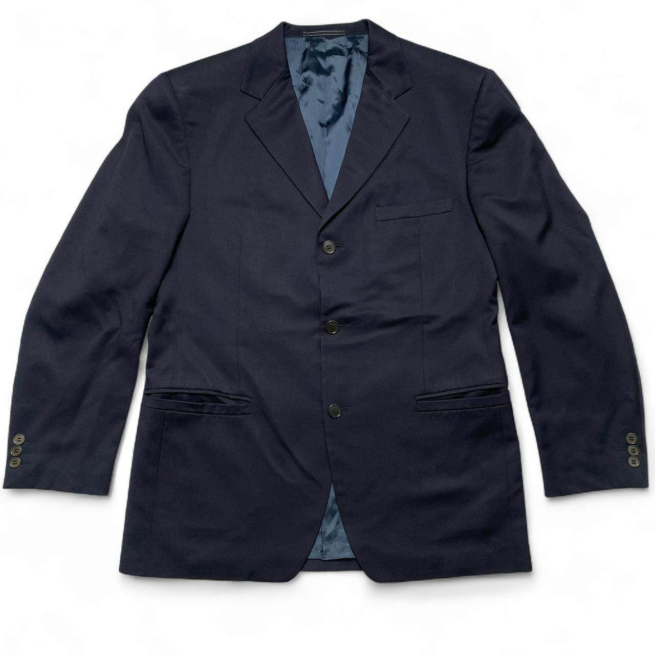 Versace V2 Vintage Navy Full Suit Jacket and Trousers (L)