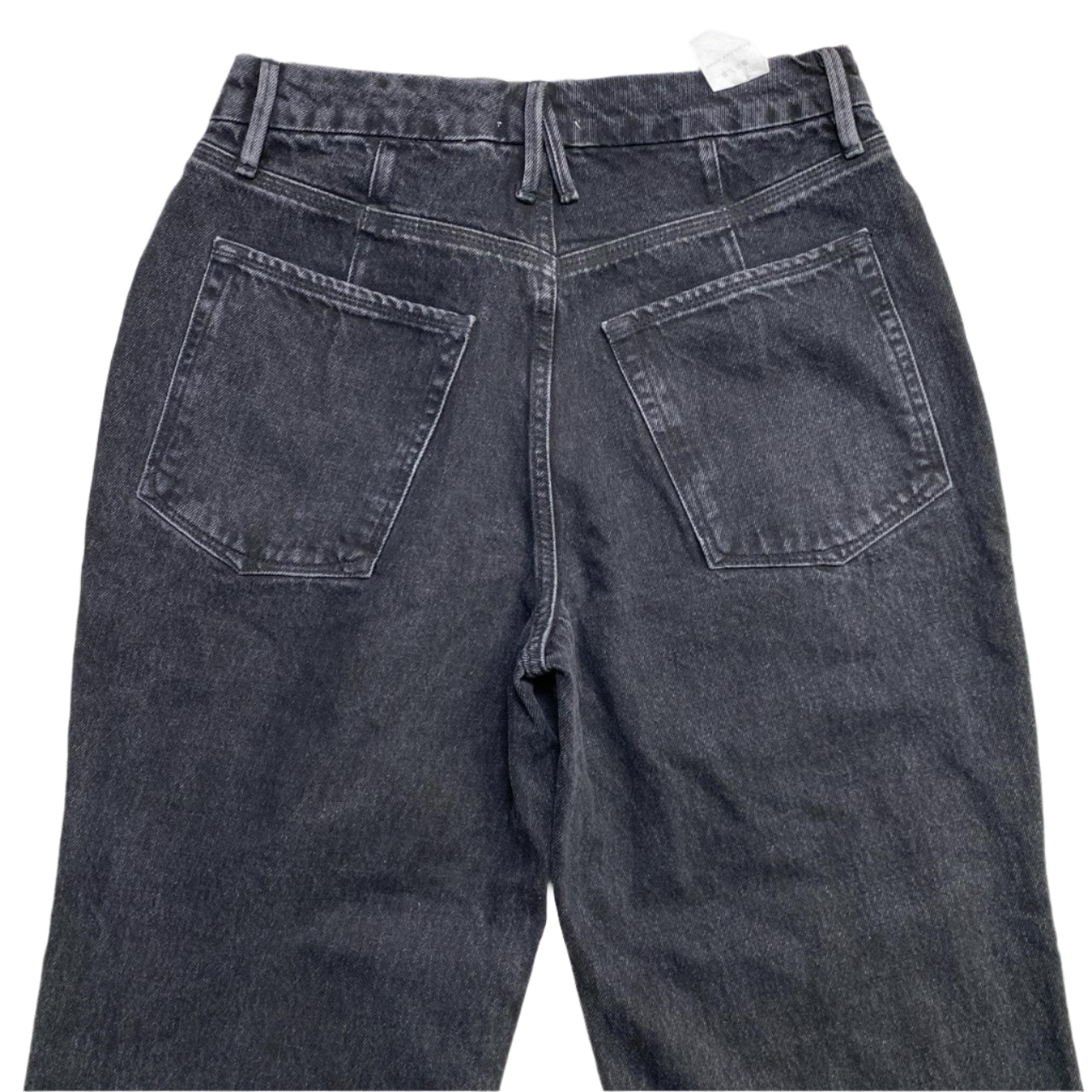 Good American Black Baggy Womens Thigh Split Jeans (28W)