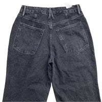 Good American Black Baggy Womens Thigh Split Jeans (28W)