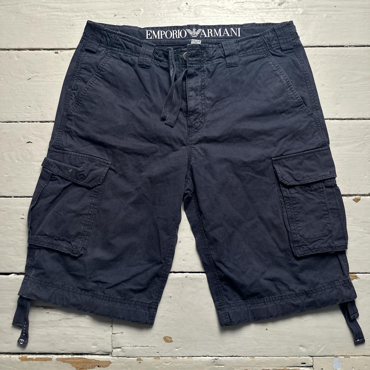 Emporio Armani Vintage Navy Baggy Cargo Combat Shorts