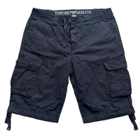 Emporio Armani Vintage Navy Baggy Cargo Combat Shorts (M)