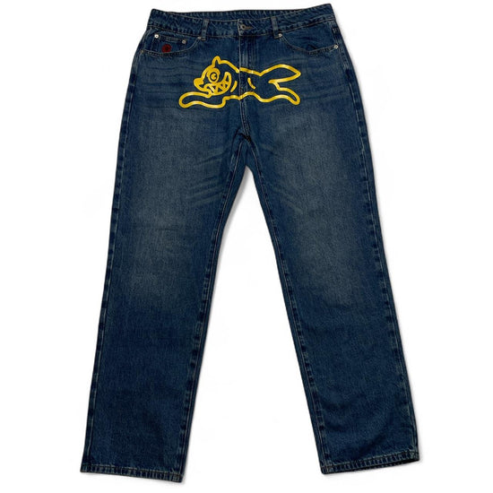 Ice Cream Billionaire Boys Club Running Dog Blue and Yellow Jeans (36W)