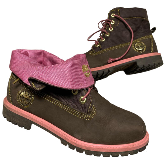 Timberland Brown Pink and Gold High Boots (UK 5.5)