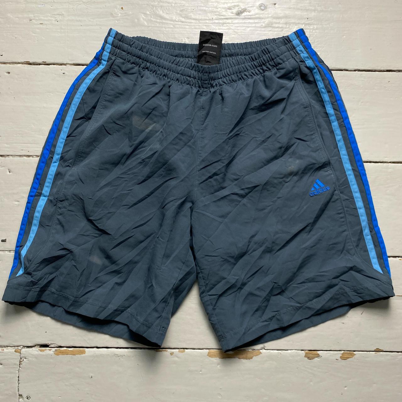 Adidas Vintage Performance Essentials Shell Track Pant Tri Tone Blue and Grey Shorts