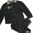 Nike 8704 Air Max Velour Vintage Y2K Black and Grey Swoosh Full Tracksuit (L)