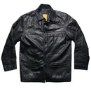 Aviatrix Black Leather Peacoat Jacket (M)