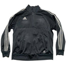 Adidas Football Grey and White Stripe Quarter Zip Jumper (L)