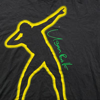 Usain Bolt Jamaica Black Yellow and Green T Shirt (2XL)