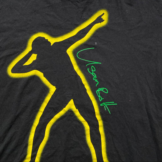 Usain Bolt Jamaica Black Yellow and Green T Shirt (2XL)