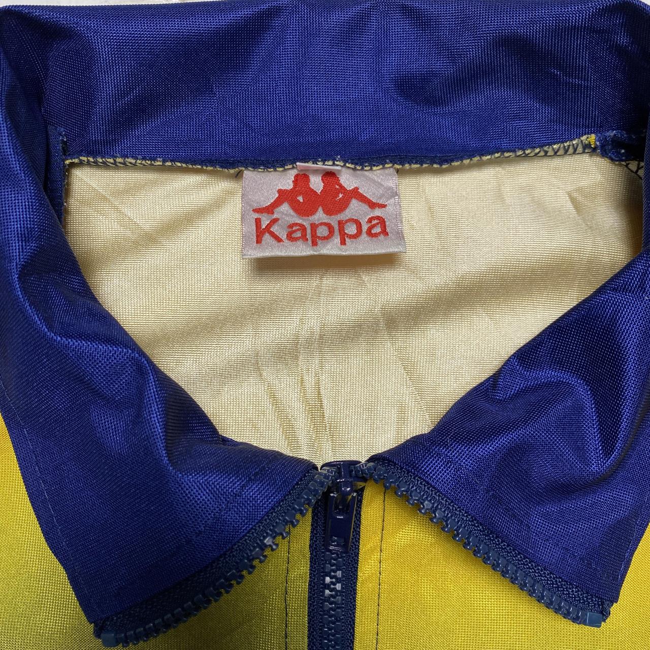 Kappa Ombre Vintage y2k 90’s Yellow Black and Blue Zip Up Polo Jersey (L)