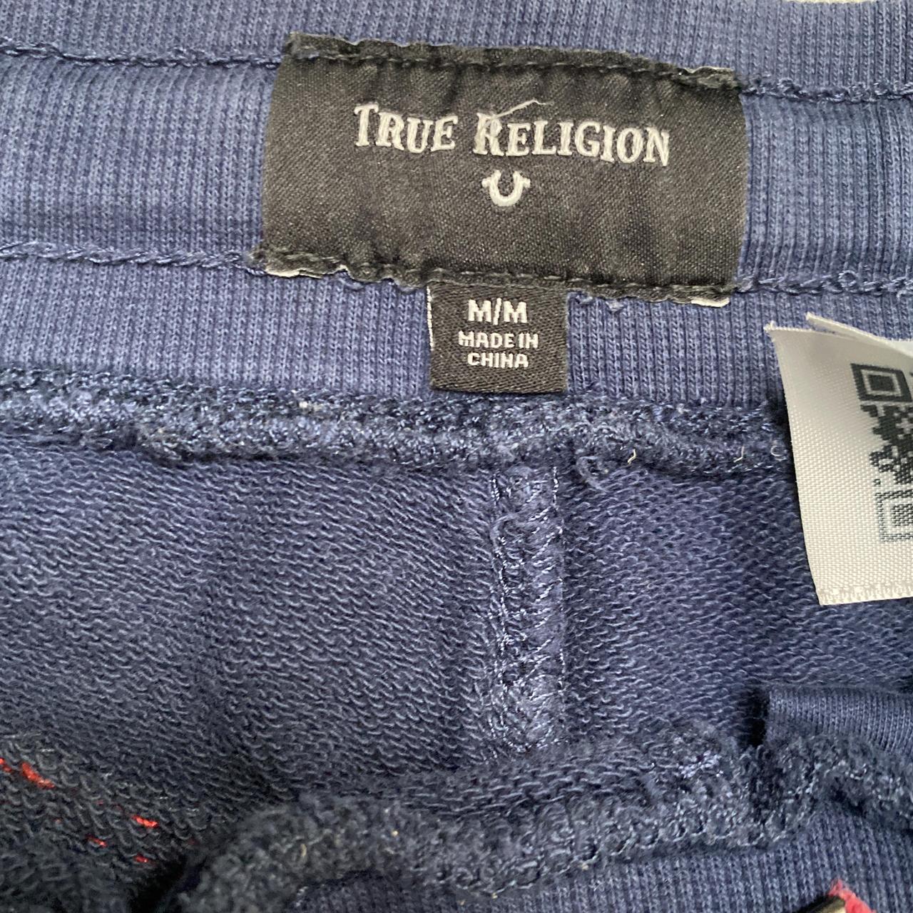 True Religion Navy and Red Contrast Stitch Joggers (M)