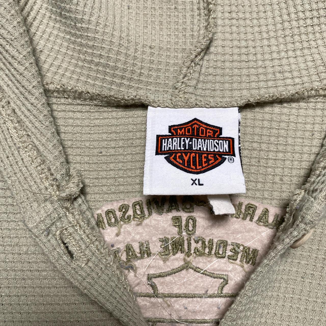 Harley Davidson Waffle Knit Button Up Hooded Jumper (XL)