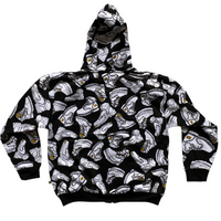 Raw Blue Vintage Boot Print Hoodie