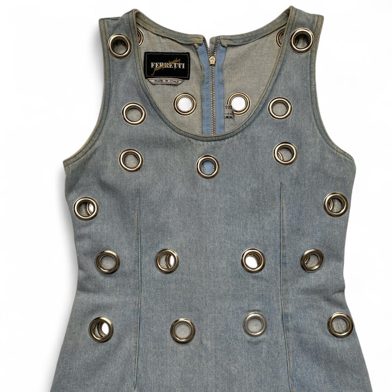 Ferretti Vintage Denim Curtain Womens Dress (S)