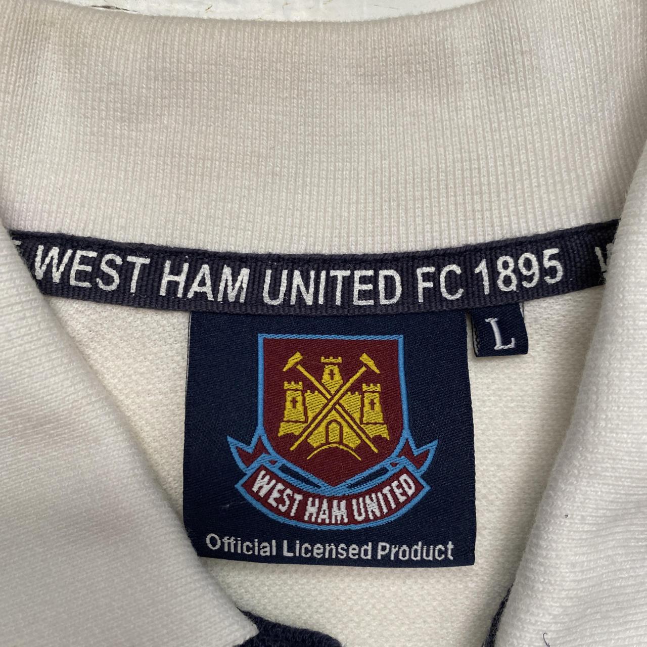 West Ham United Vintage White and Navy Polo Shirt (L)