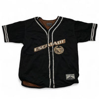 Cadillac Escalade Steve and Barrys Vintage 90’s Y2K Black and Brown Baseball Jersey Button Up Polo (XL)