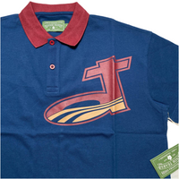 Denim Tears 24 Navy Blue and Brown Polo Shirt (S)