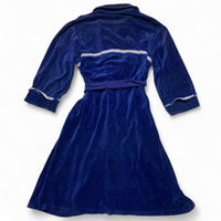 Yves Saint Laurent Blue Velour Velvet robe (L)